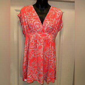 WILSTER Coral Floral Viscose Blouse size M